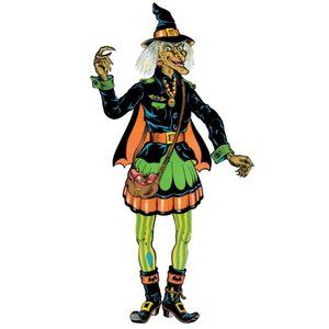 Vintage Style Halloween Jointed Witch Wall or Door Decoration Classic by Beistle